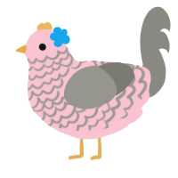 A rose and ash chicken with a lace pattern