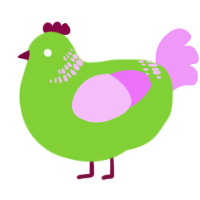 A grass and lavender chicken with a neck-band pattern