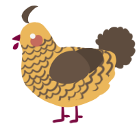 A honey and bark chicken with a lace pattern