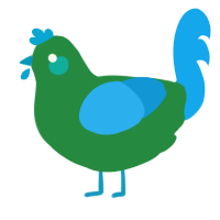 A viridian and sky chicken