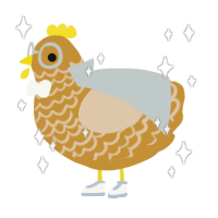 A gold and beige chicken with a lace pattern