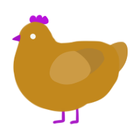 A ochre and gold chicken