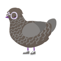 A bark and grey chicken with a lace pattern