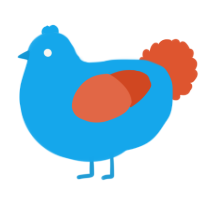 A sky and vermilion chicken