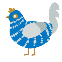 (unnamed), a sapphire and silver chicken with a bar pattern
