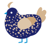 Galaxy Sigma 3000, a navy and beige chicken with a speckle pattern