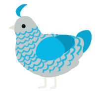 A silver and cerulean chicken with a lace pattern