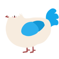 A cream and sky chicken