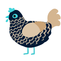 A tumblr and beige chicken with a lace pattern