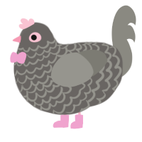 Gourd, a grey and ash chicken with a lace pattern