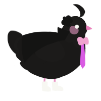 Ode to the bouncer, a sable chicken with a head pattern