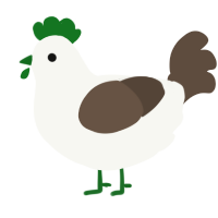 A white and bark chicken