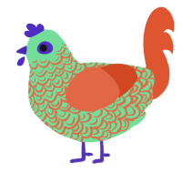 allergies part 2, a spring and vermilion chicken with a double-lace pattern
