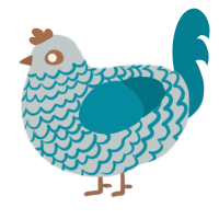 A silver and sea chicken with a lace pattern