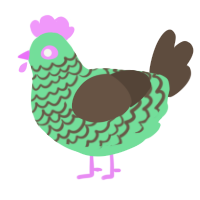 A spring and bark chicken with a lace pattern