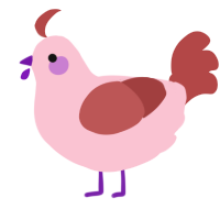 First Blush, a rose and red chicken