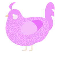A lavender chicken with a double-lace pattern