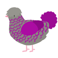 A ash and plum chicken with a lace pattern