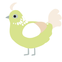 Matcha Latte, a lemon and cream chicken with a neck-speckle pattern
