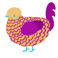 A honey and plum chicken with a lace pattern