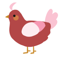 Eros, a red and rose chicken