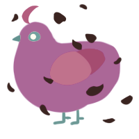 A amethyst and fuchsia chicken