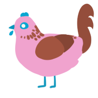 Strawberry Choc Ice, a pink and russet chicken with a neck-speckle pattern