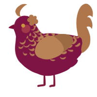 rose spirits, a wine and brown chicken with a half-lace pattern