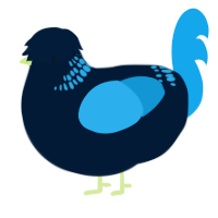 A tumblr and sky chicken with a neck-band pattern