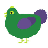A viridian and overcast chicken