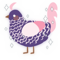 A overcast and rose chicken with a lace pattern