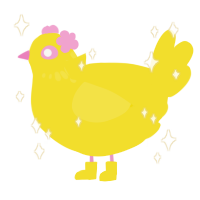 A yellow chicken with a neck-speckle pattern