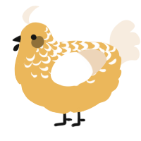 A honey and cream chicken with a half-lace pattern