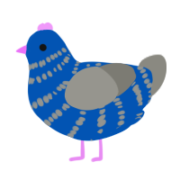 A ultramarine and ash chicken with a bar pattern