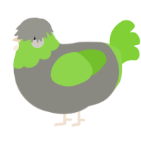 A ash and grass chicken with a head pattern