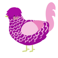 Plumeria, a plum and pink chicken with a lace pattern