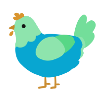 A cerulean and spring chicken with a head pattern