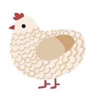 A cream and beige chicken with a lace pattern