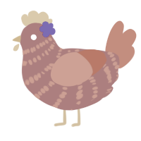 Rosemary, a red and vermilion chicken with a bar pattern