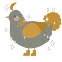 A ash and gold chicken with a neck-band pattern