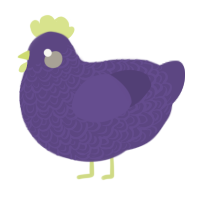 A overcast chicken with a double-lace pattern