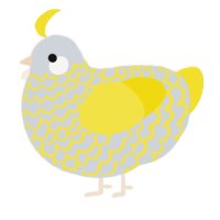 A mist and yellow chicken with a lace pattern