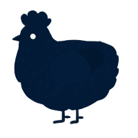 A tumblr chicken with a speckle pattern