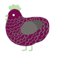 A wine and grey chicken with a lace pattern