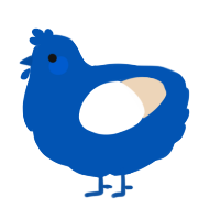 A ultramarine and cream chicken