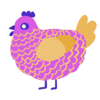 A orchid and honey chicken with a lace pattern