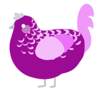 A plum and lavender chicken with a half-lace pattern