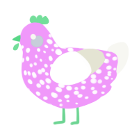 A lavender and white chicken with a speckle pattern