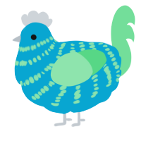 A cerulean and spring chicken with a bar pattern