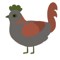Rusty Metal Pipe, a grey and russet chicken with a neck-speckle pattern